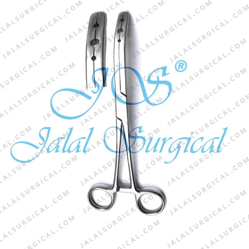 Arterial Fixation Forceps With Three Holes Straight Curved Jalal