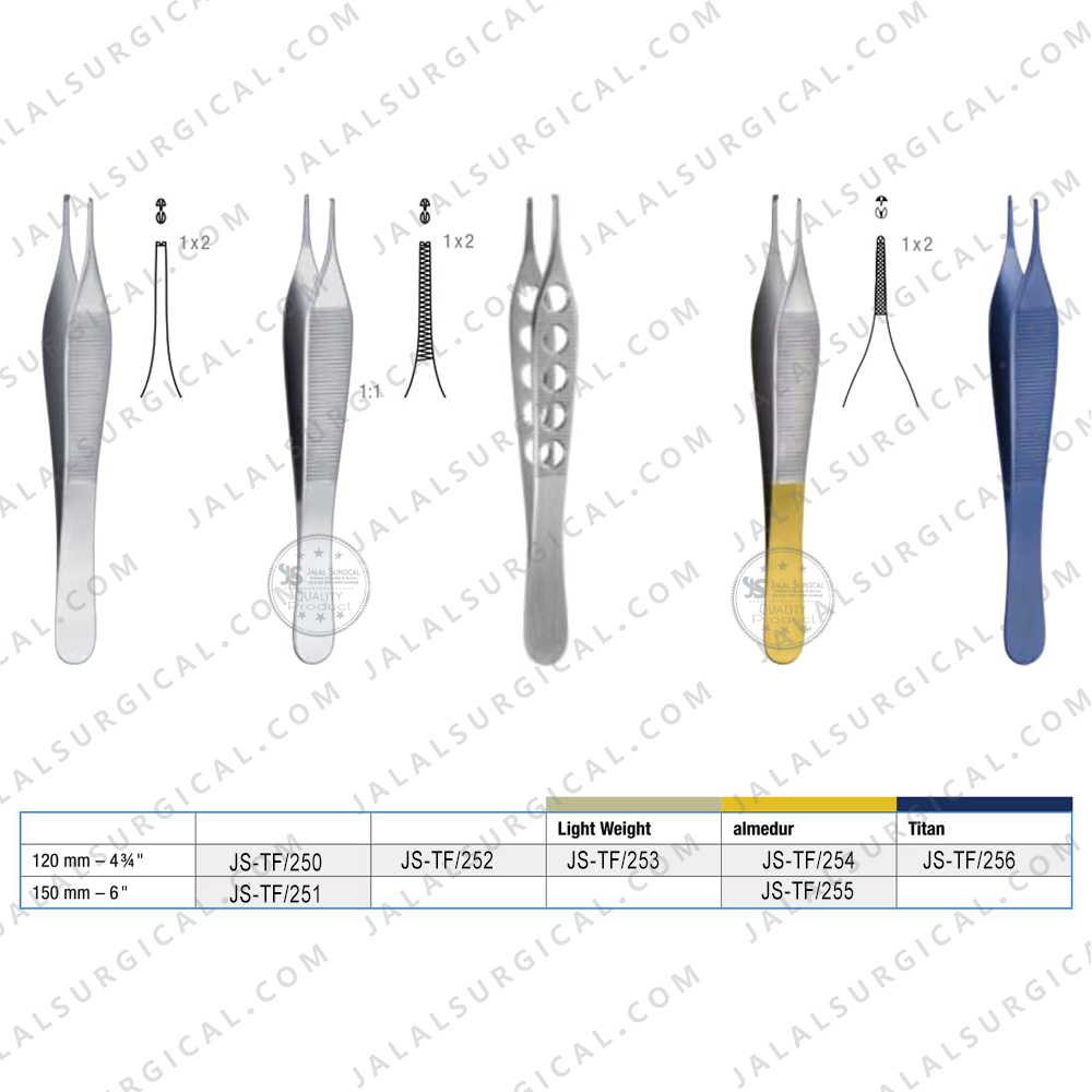 Adson Tissue Forceps 120 mm 150 mm TC - Jalal Surgical