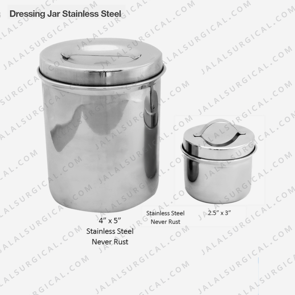 Stainless Steel Surgical Dressing Cotton Jar With Lid Vet Surgical Jar C E  New